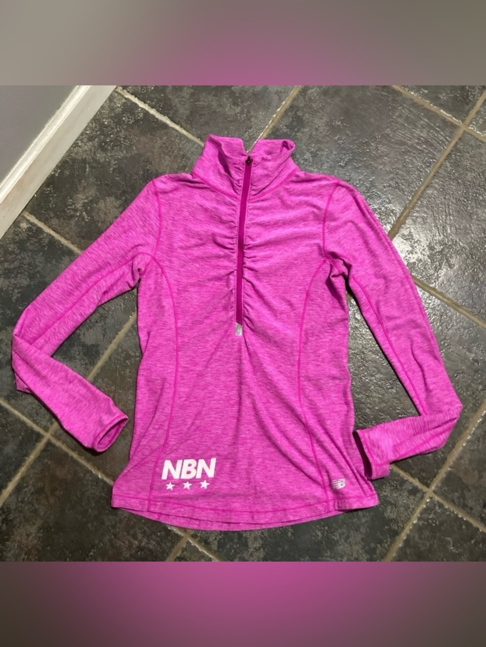 New Balance Athletic 1/2 Zip Pink Pullover Size M